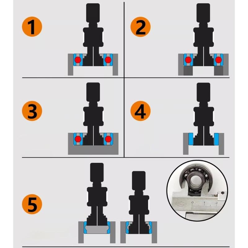 9Pcs Internal Bearing Puller Slide Hammer Blind Hole Collet Bearing Puller Set 8-32mm Bearing Extractor Removal Tool Kit