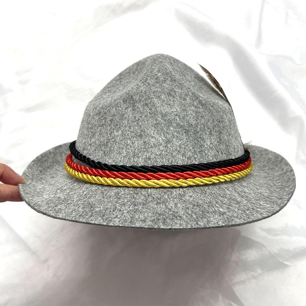 Outdoor Events Dress Up Oktoberfest Hat Fedora Hat Bavarian Feather Decors Hat Panama Jazz Costume Cosplay Cap Photo Props