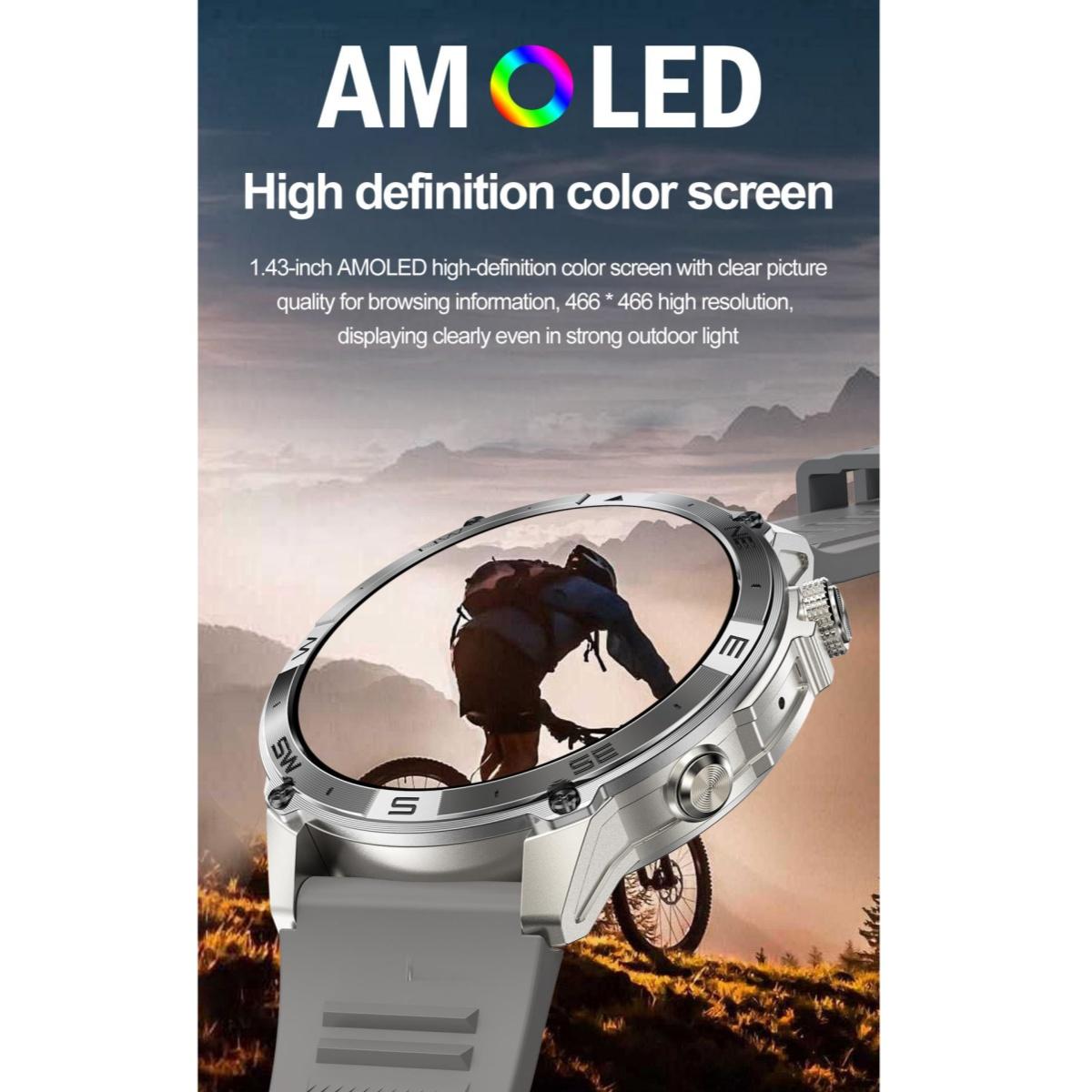 Rainbuvvy HK08 Android Smartwatch 1.43inch AMOLED Full Screen Touch 466x466 BT5.3 — фото 7