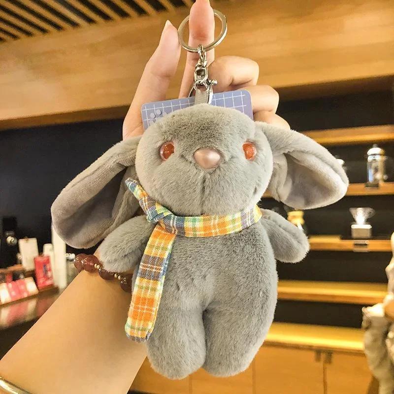 Accessories Creative Gifts Cartoon Long Eared Rabbit Keychain Pendant Plush Doll Cute Schoolbag Pendant Couple Key Chains