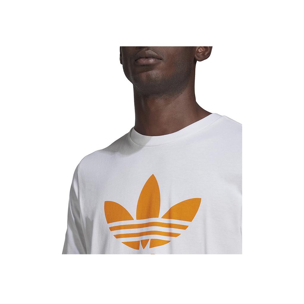 Adidas Originals Trefoil Big Logo Print Crew Neck T-Shirt Men Tops White HE9510