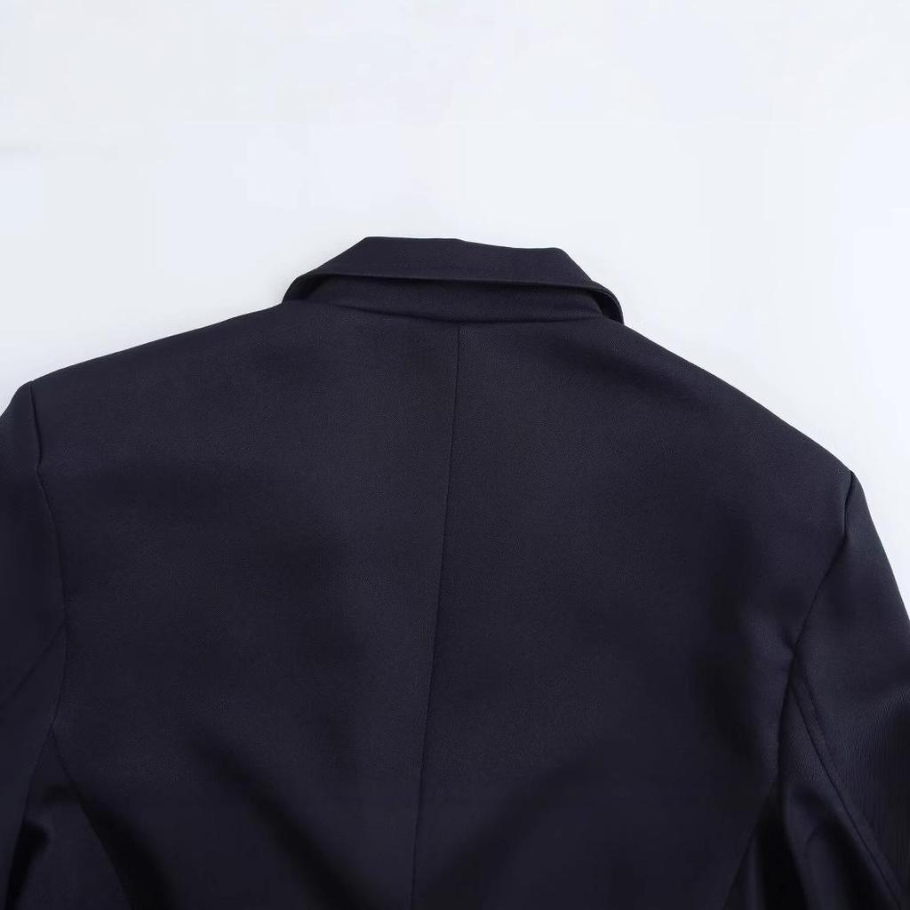 2024 Autumn Women's European-American Fashion Oversized Suit Jacket with Pocket Accents