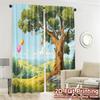 2pcs   2D FLAT PRINTING Curtains (Without Rod) Fieldscape Dream Pattern Modern Curtains Durable Polyester Curtains Room Decor