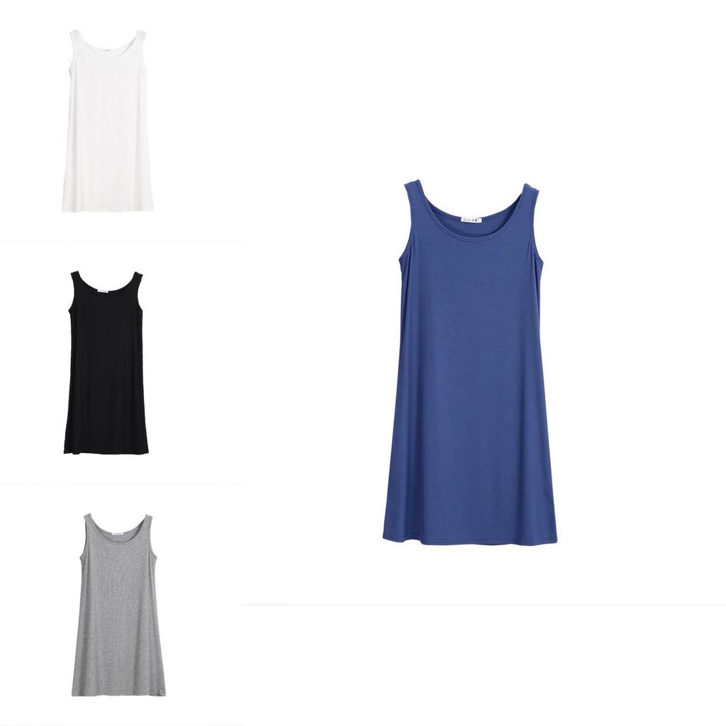 Comfortable Women Loose Midi Dress Long Tank Stretch Casual Sleeveless Design