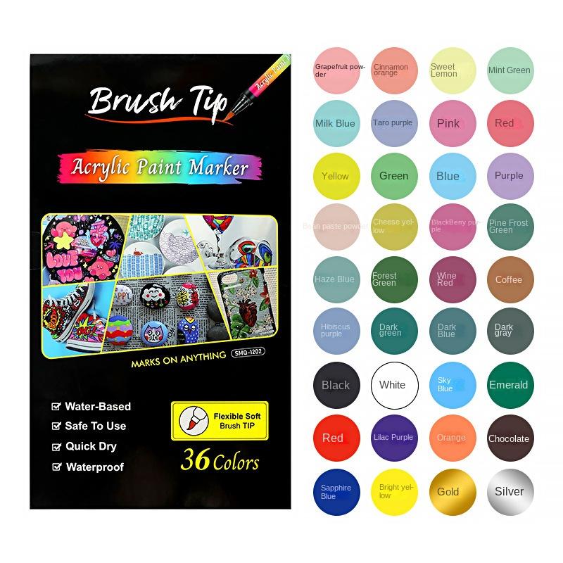 Set markere acrilice moale guașă colorată Gou Xianbi DIY gooka model ceramică stilou graffiti