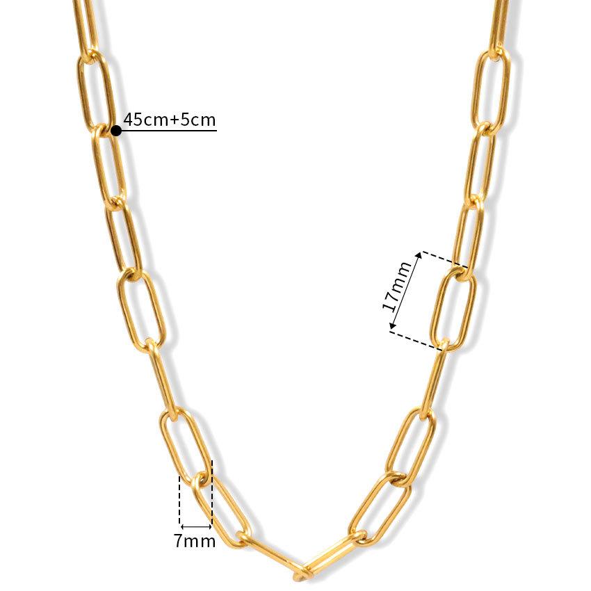 

Ожерелье-скрепка из нержавеющей стали с покрытием 18K