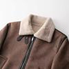 Fur All-in-one Jacket Men's Winter Velvet Thickened Motorcycle Jacket Trendy Brand Casual Jacket Cotton Jacket Lamb Velvet Leather Jacket