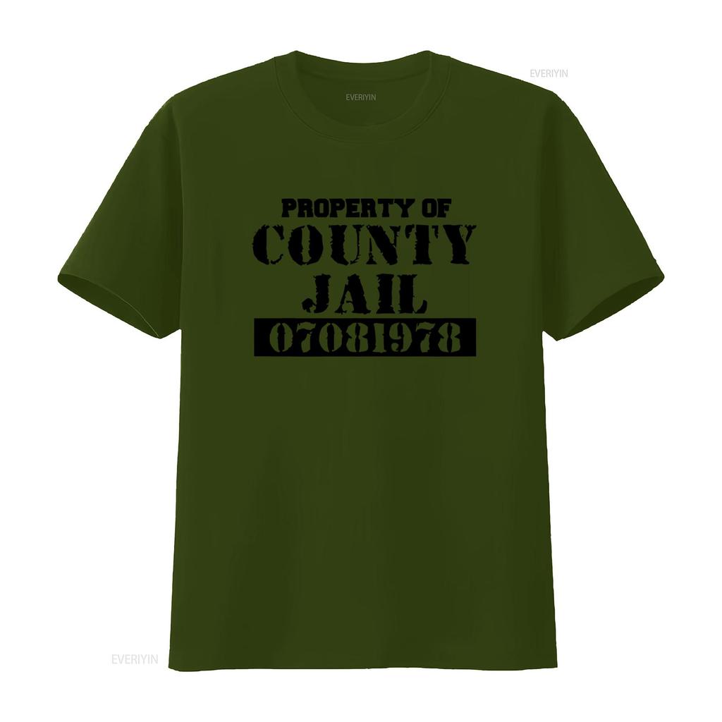 Property of County Jail Prison Orange T Shirt Front Back 70 vintage Washed designer clothes Top For Everyday Wear graphic