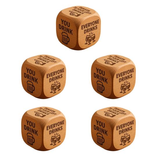 1/2/3/5/6/8Pcs Wooden Quilter Dice with 6 Engraved Quilting Tasks Solid Wood Quilting Embroidery Knitting Projects Baking Drinking Decision Dice Tools
