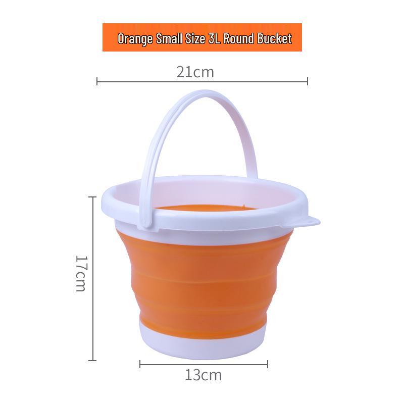 Cubo de viaje portátil y plegable para exteriores - Cubo grande de plástico para lavado de autos y pesca