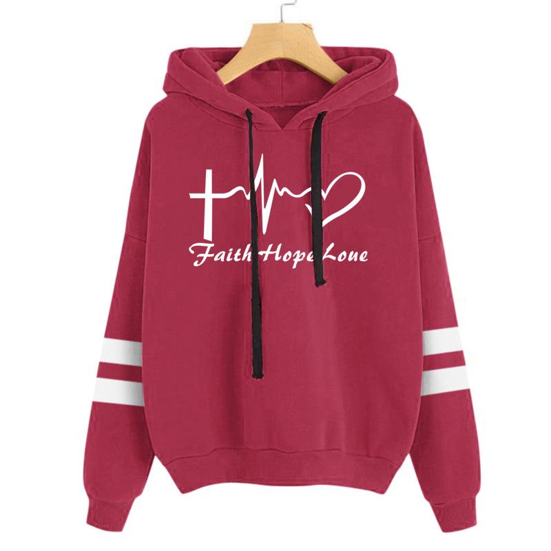 Autumn and winter long sleeved personalized printed hooded sweatshirt 6995