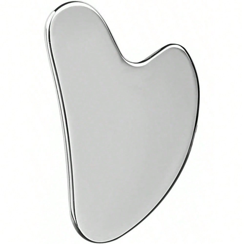 

1Pc Stainless Steel Heart-Shaped Gua Sha Tool, Metal Face Massager for Skin Tightening, Beauty Skincare Gift for Women срібний