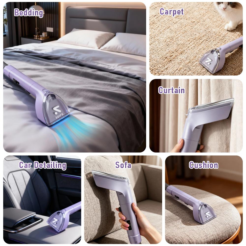 Handheld Upholstery Vacuum Cleaner Carpet Pet Stain Cleaner Spray and Suck Home Fabric Stain Remover Pet Hair Removal Cleaner