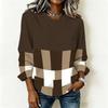 Plus Size Ladies Long Sleeve T Shirt Vintage Stripe Printed Loose Casual Top Comfortable Daily Wear Oversized Tee