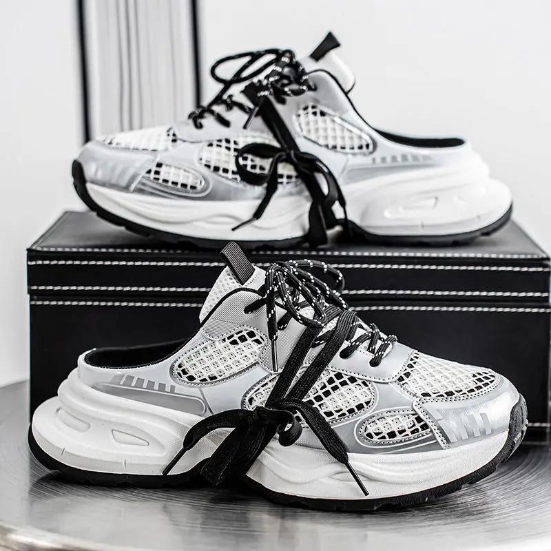 

Шлепанцы Резиновая Платформа Мужская Обувь Взрослые Веселые Хлопушки 2025 Дизайнерская Роскошная Элегантная Повседневная Оригинальная Y2k Тренд Мужские Тапочки 44