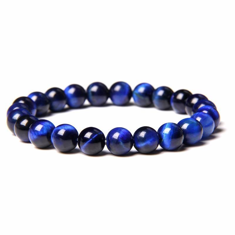 8Mm Natural Stone Bead Bracelet Men's Turquoise Elastic Bracelet.