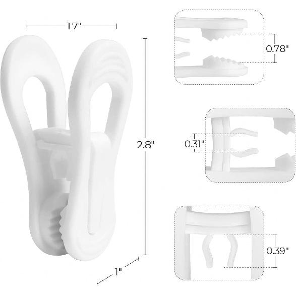 30 Pack White Hanger Clips for Hangers, Multi-Purpose Strong Pinch Easily Clip On Clothing Pants Hangers, Plastic Finger Clips for Home