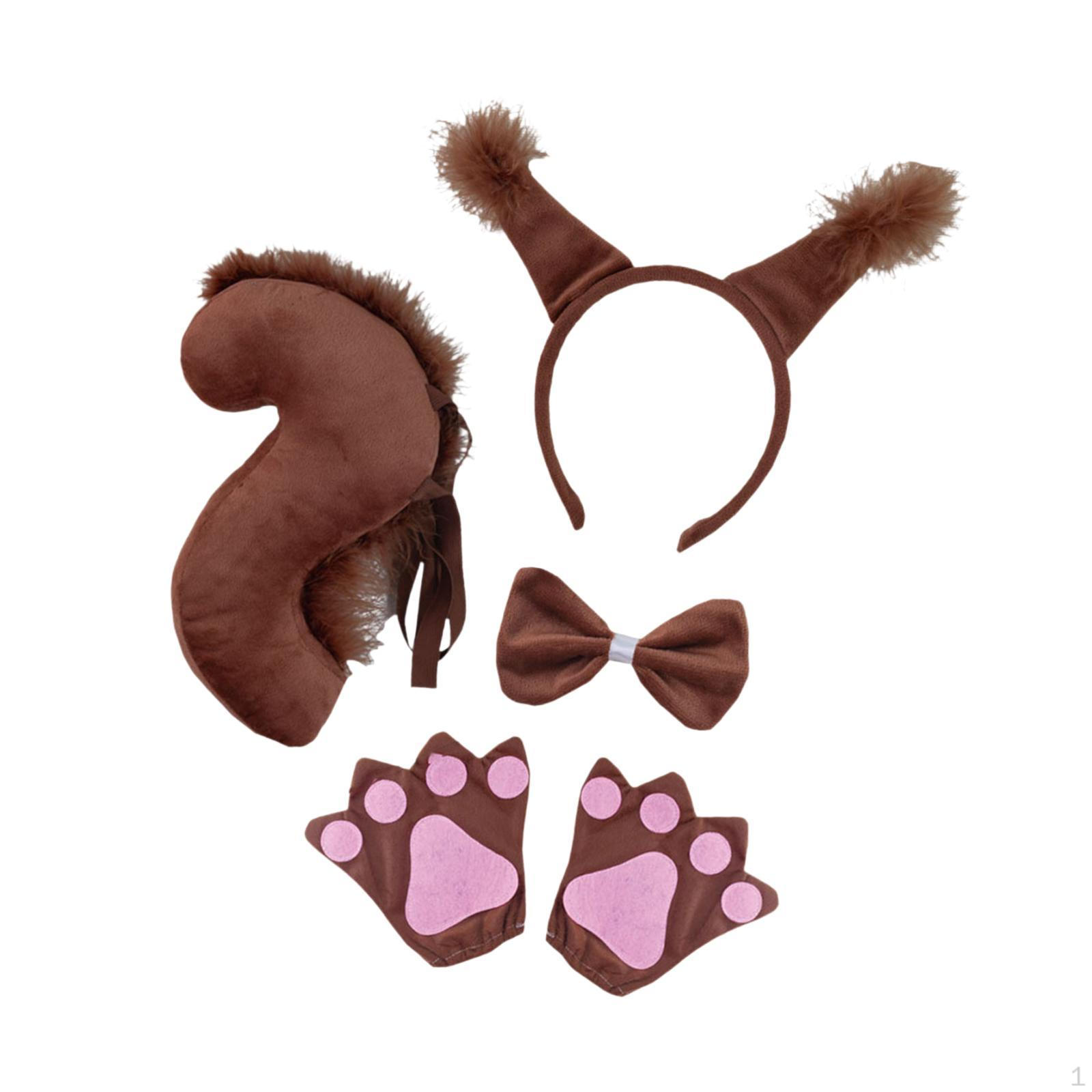 

Набор аксессуаров для костюмов животных с ушками и хвостом для мероприятий на Хэллоуин Brown with Gloves