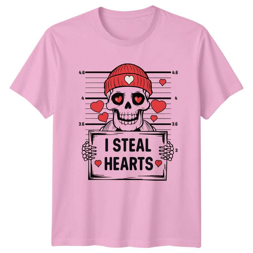 I Steal Hearts Skeleton Valentines Day Love Unisexs TShirt Unisexs Tee Graphic Top