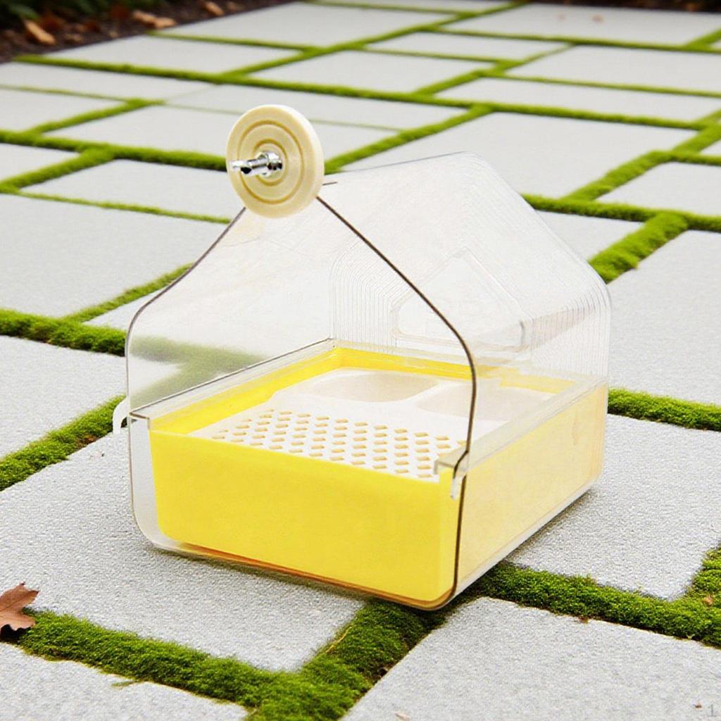 Hanging Bird Bath with Feeder Bathtub House for Canaries Finches