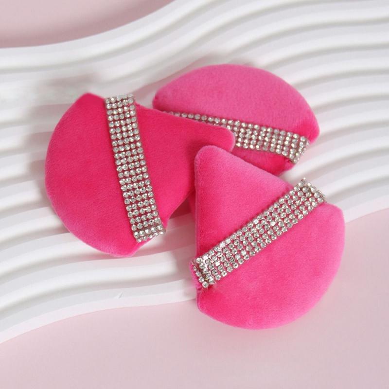 

Бриллиантовый треугольный спонж-пуховка бархатная треугольная пуховка для пудры для лица, инструмент для макияжа, мягкий гладкий спонж для макияжа 4pcs розы красного