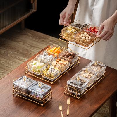 Skleněná Dělící Mísa na Ovoce Komerční Servírovací Mísa na Svačinu Talíř na Ovoce a Svačinu Elegantní Servírovací Podnos Ideální pro Večírky Bufety nebo Restaurace