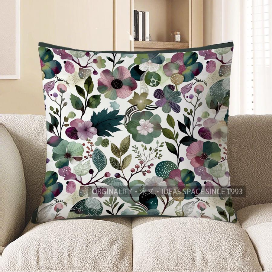 2D Floral And Oriental Patterned Throw Pillow Covers Pattern Cushion Cover Suitable For Sofa Bedroom Car Pillow Cover