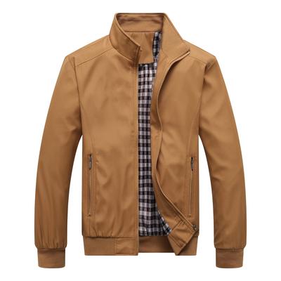 Men's Spring and Autumn Plus Size Casual Handsome Jacket Long Sleeve Solid Color Lapel Coat