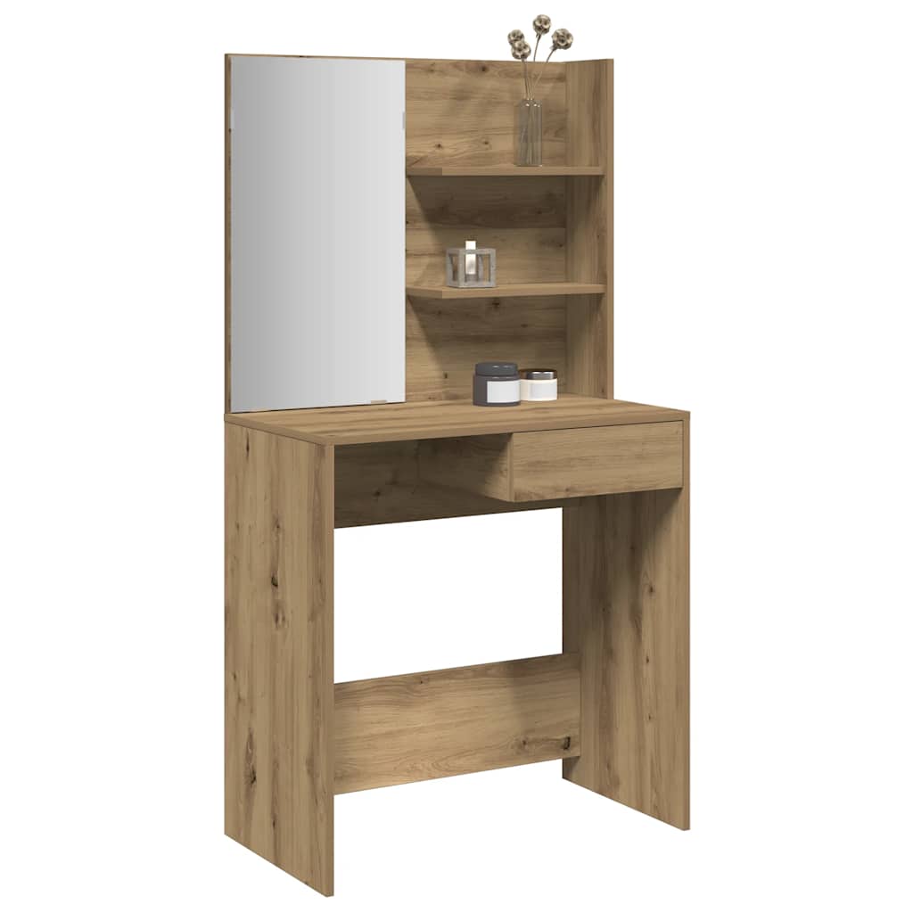 Makeup Table with Mirror Artisan Oak 74.5 x 40 x 141 cm