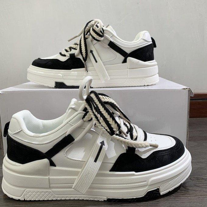 Trendy korejský styl Studentské Colorblock Board Boty jaro Nová platforma Platforma Ležérní boty Výška Rostoucí Ležérní Bílé boty pro ženy
