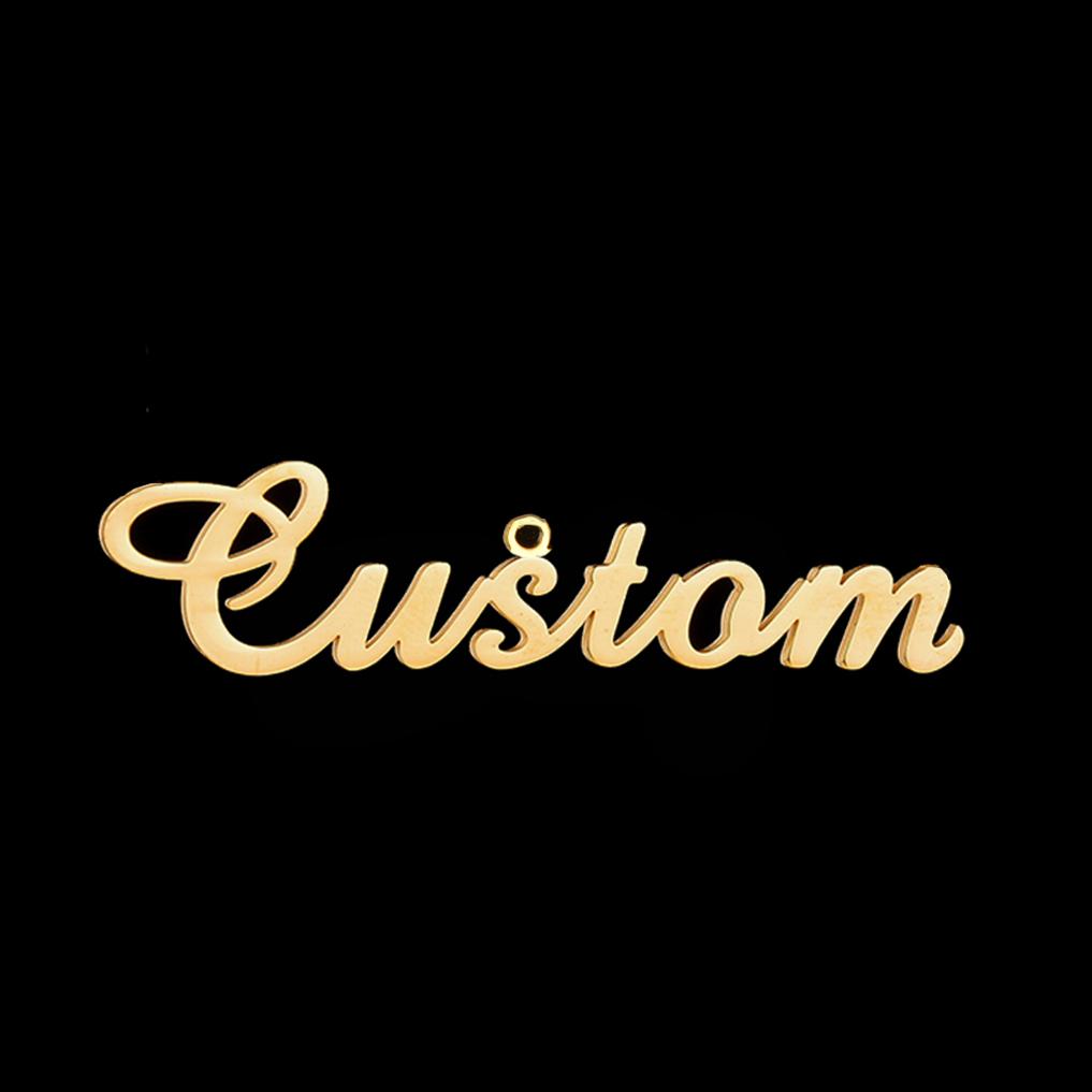 Atoztide Personalized Customized Brand Logo Names Pendant Necklace Stainless Steel Thick Chain for Men Women Jewelry Gift
