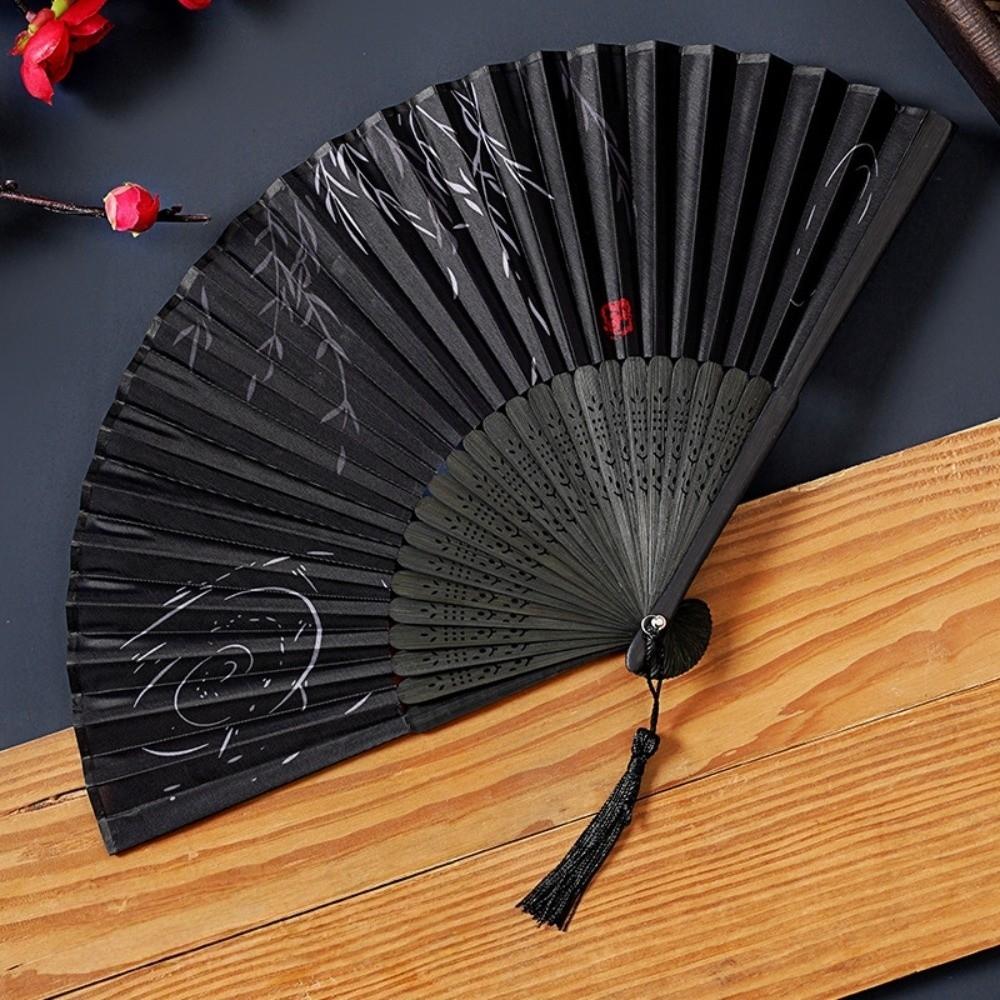 Chinese Style Bamboo Fan Swallow Handheld Fan Vintage Tassel Folding Fan  Birthday Party