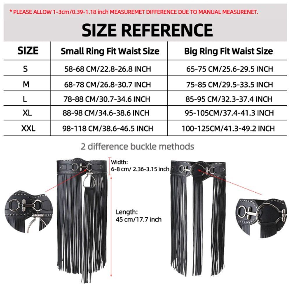 Long Tassel Hiphop Jeans Belt PU Leather Waistband Waist Decorate Accessories