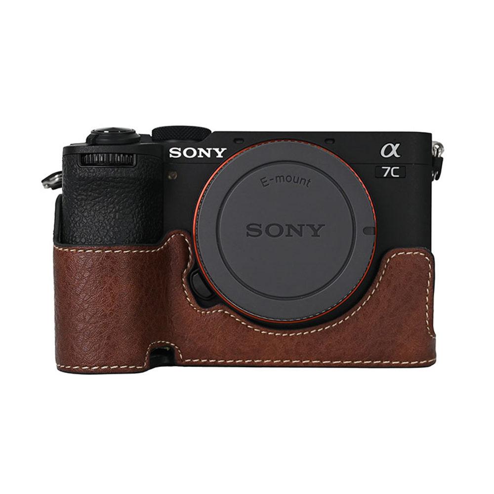 

Чехол-половина корпуса из ПУ кожи для камеры Sony A7CII A7C2 Alpha 7C II с магнитной крышкой с нижним открытием