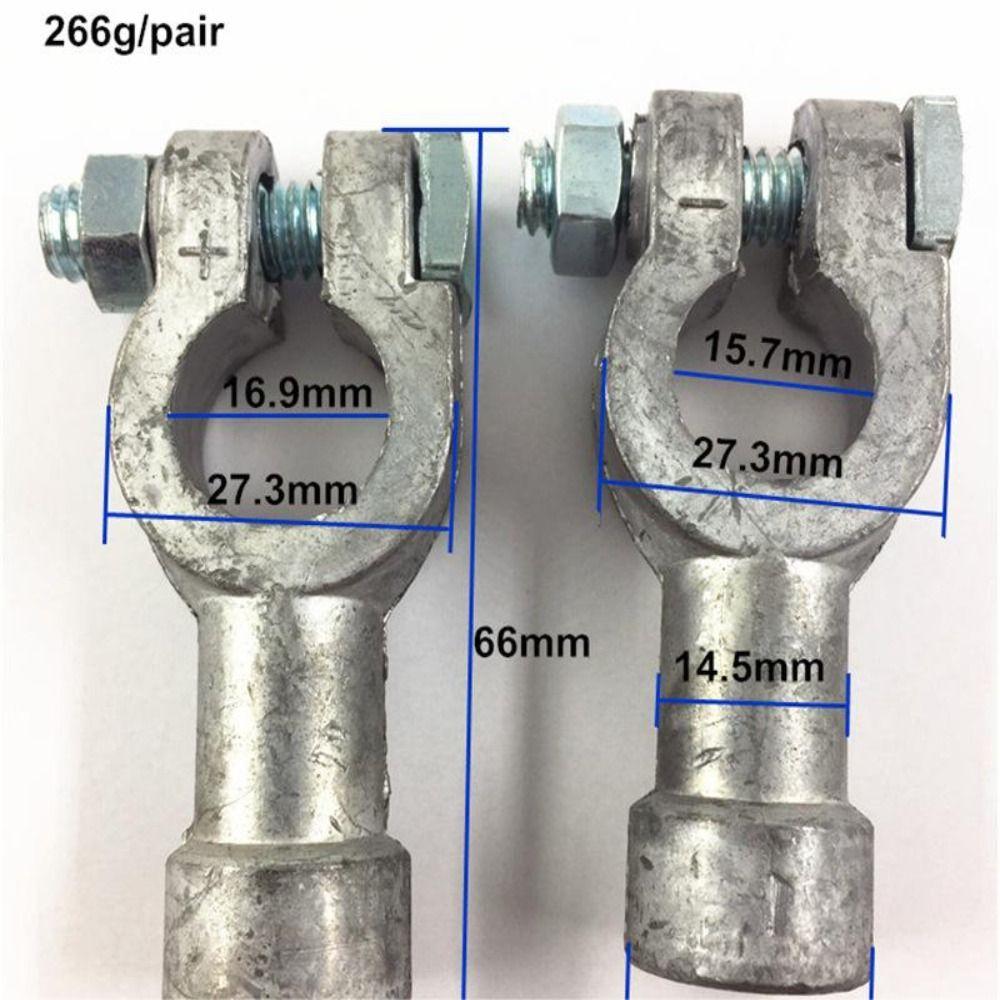 1Pair Lead Battery Post Adapter Silver Side Post To Top Post Battery Adapter Nuts  For Car