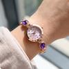 with Adjustable Bracelet Quartz Watches Rhinestone Wrist Decoration Rotundity Shaped Watch  Gift