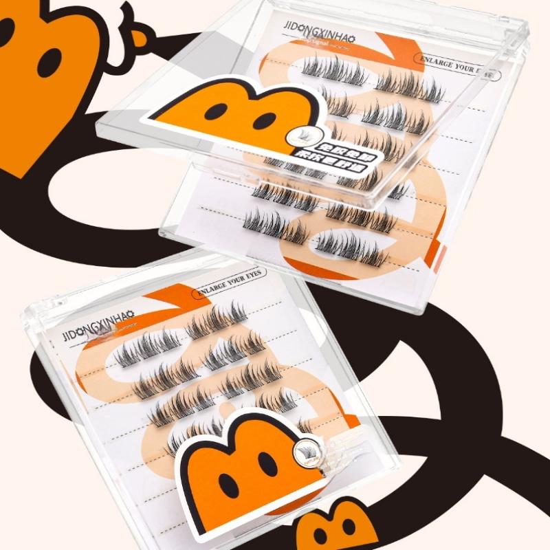 

6Rows No-Glue False Eyelashes Single Cluster Easy 3-Step Application Natural Glue-Free False Eyelashes Diy Lashes For Beginners onesize