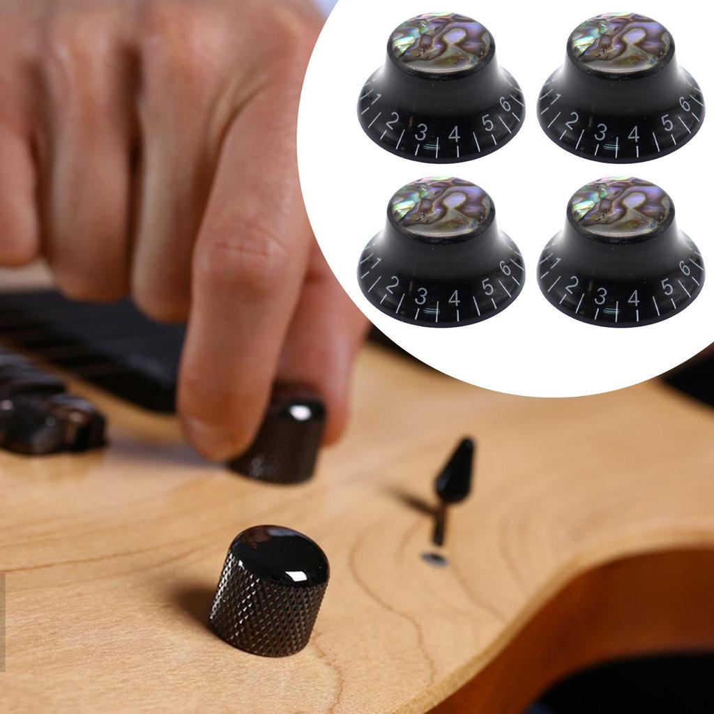 4 Pieces Guitar Knobs Rotary Knob for Electric