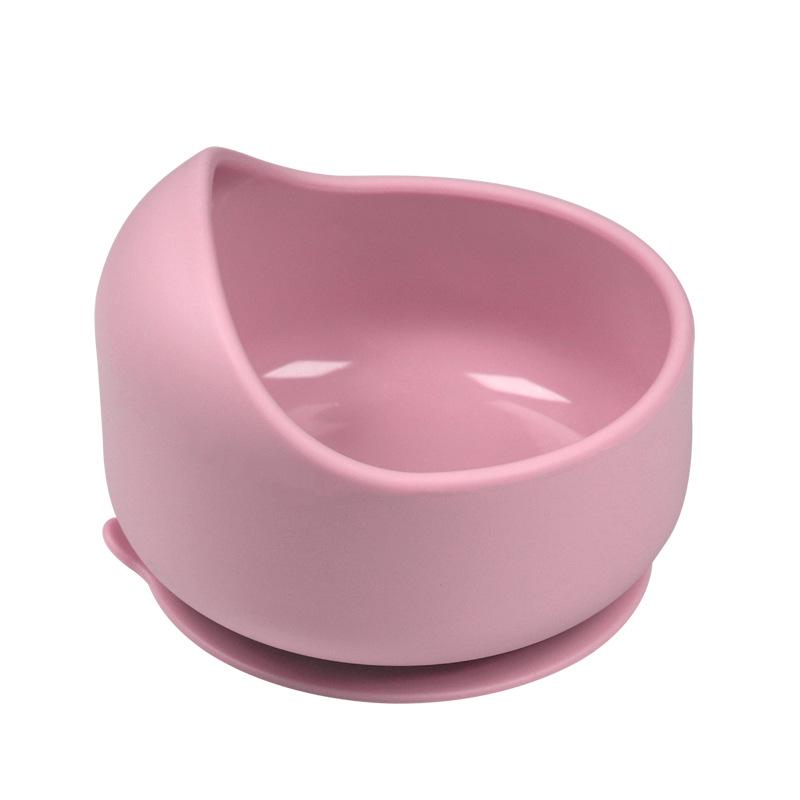 Silikon Saugbecher Baby Fütterset: Schneckenschale, Löffel & Gabel mit Holzgriffen, Leicht zu reinigen.