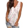 Women's Casual Fashion V-Neck Sleeveless Pullover Top Printed Vest T-Shirt
