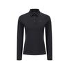 ANEW GOLF Women Solid Long Sleeve Collar T-Shirt_Bk