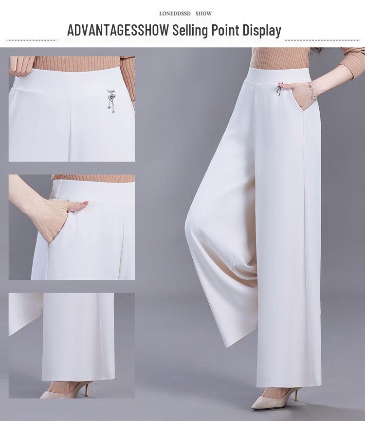Women's Black High-Waisted Wide-Leg Skirt Pants – Summer 2026, Plus Size, Slimming, Loose, Casual.