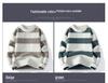 Yang Men's Striped Crew Neck Pullover: Casual Loose Knitwear for Autumn/Winter