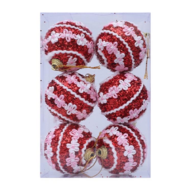 Holiday Party Foam Ornaments with 6cm Colorful Specks Lightweight Christmas Tree Decoration for Home Commercial Use