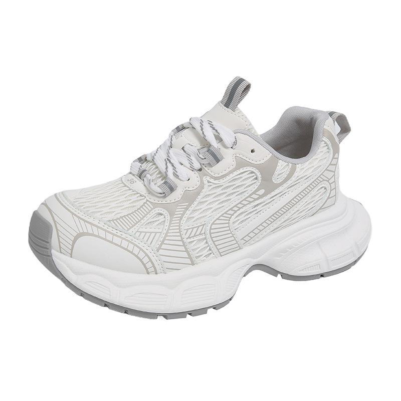 

Европейская станция Универсальные Парижские папины кроссовки Женские платформенные повседневные туфли 2025 Весна и лето Сетчатые дышащие уличные кроссовки 35 белый