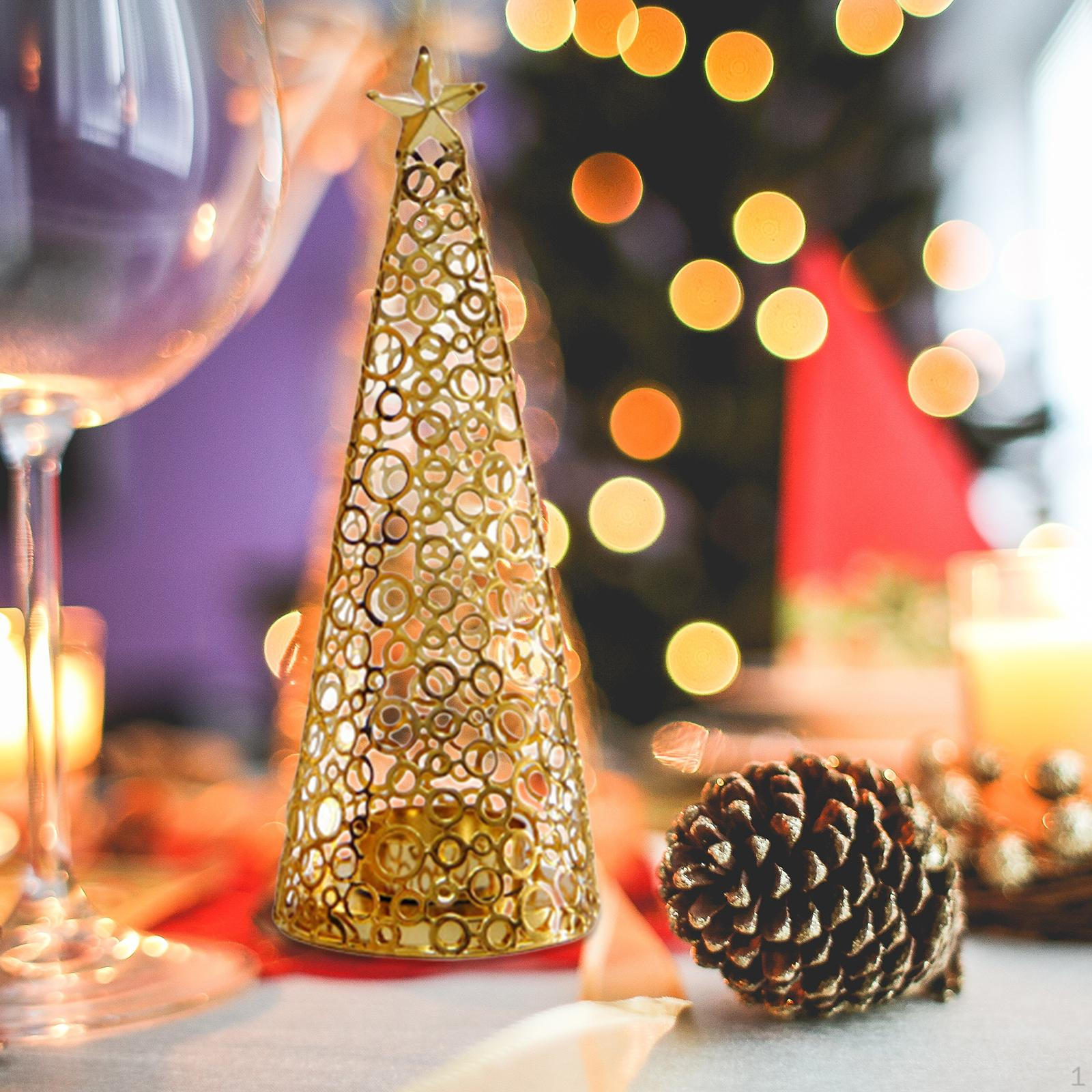 Подсвечники Центральные композиции Железный полый дизайн Рождественские украшения стола для новоселья Small