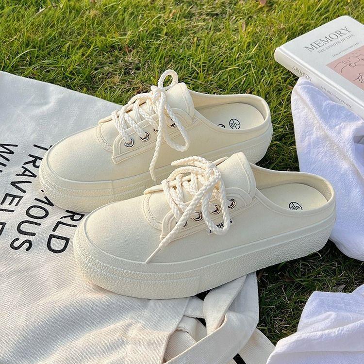 Women's Slippers and Ladies Sandals Rubber Shoes Sneakers Summer 2024 Black Slides Junior Mules Sports Cotton with Heel Platform