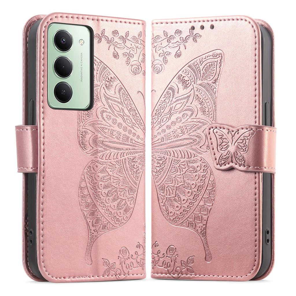 Für Xiaomi Redmi 15 4G (EU) (171 mm) Hülle mit Riemen Schmetterlingsmuster PU-Leder Geldbörse Handyhülle