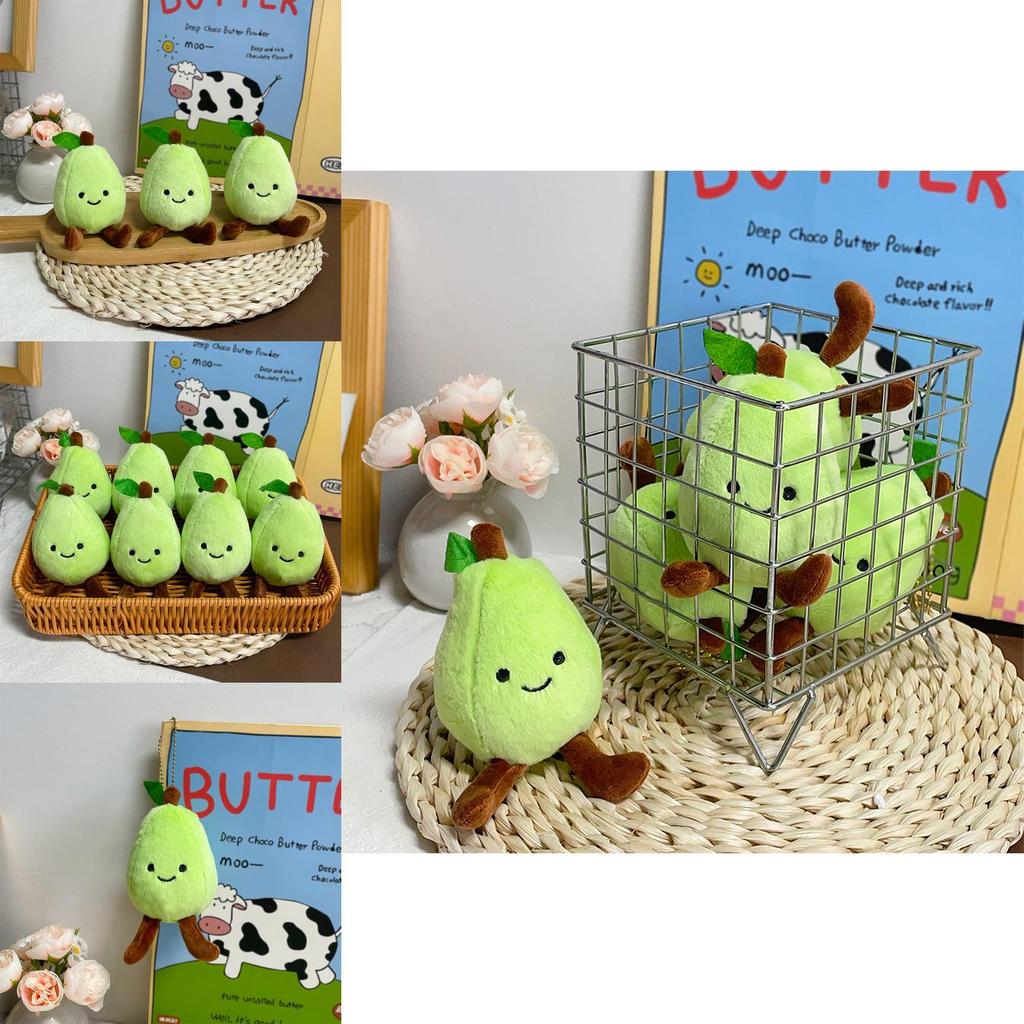Plush Green Pear Keychain With Soft Stuffed Fruit Doll For Bag Decor And Gifts