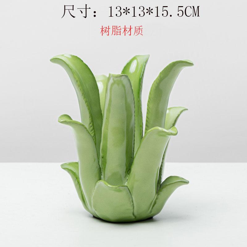 Creative Resin Handicrafts Realistic Aloe Vera Ornaments Plant Succulent Sculptures Decorative Figurines Home Decoration